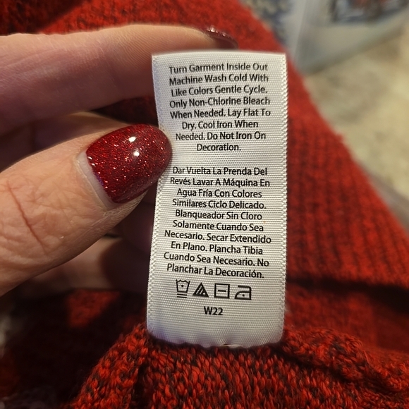 HOLIDAY TIME Long Sleeve Round Neck Sweater White Stars Womens with Sequins XL - Picture 8 of 8